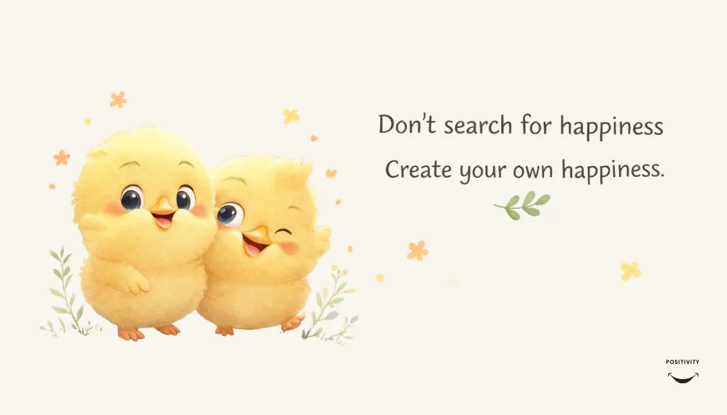 Don't search for happiness, Create your own happiness.